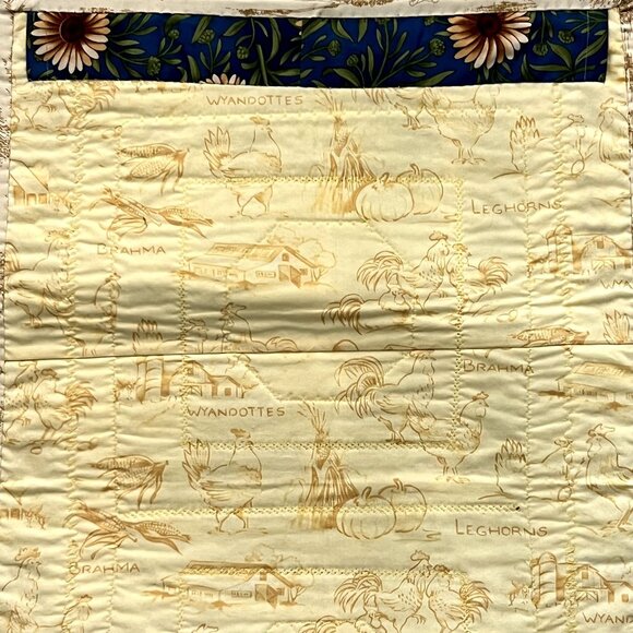 Handmade Quilted Table Runner Wall Hanger Country Patchwork Farmhouse Sunflowers - Picture 9 of 11